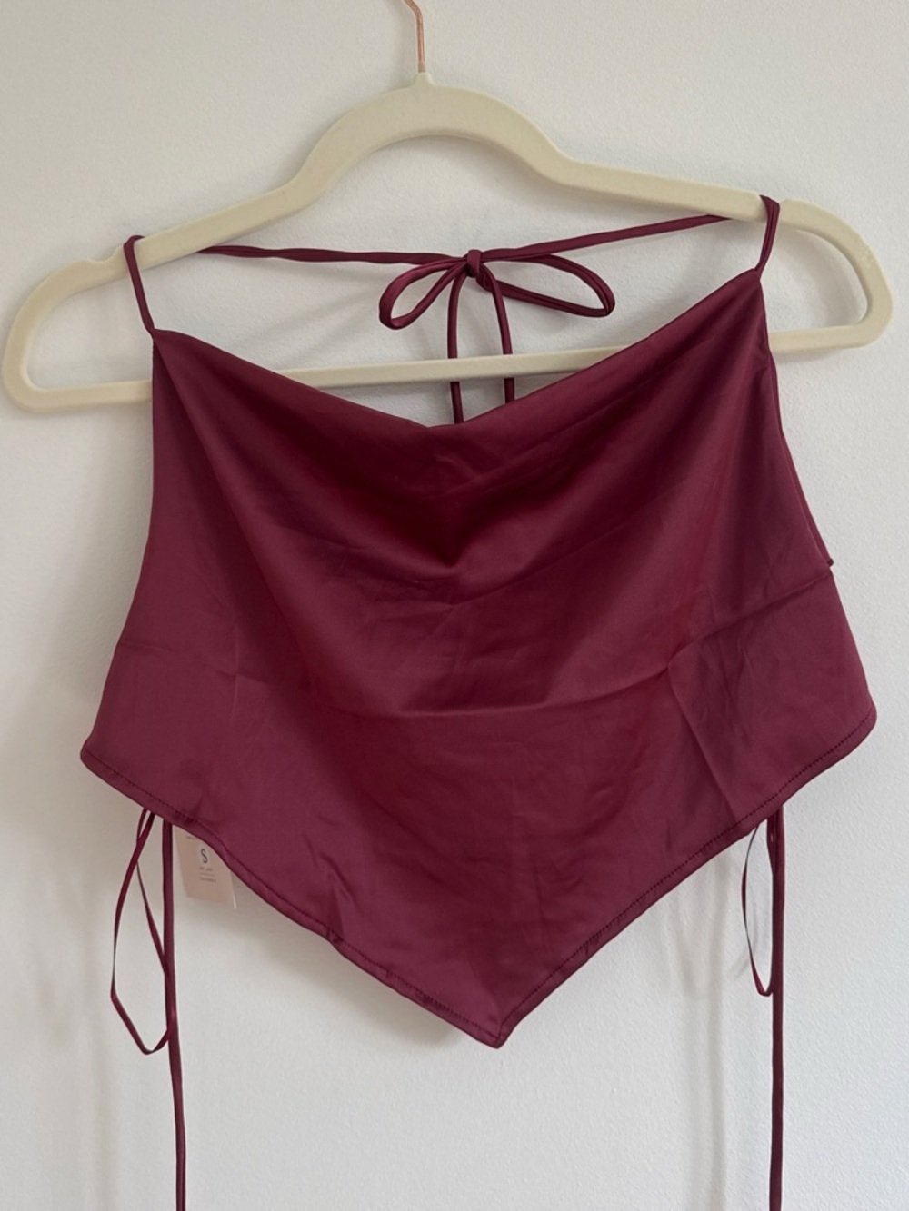Handkerchief-Hem Cowl Neck Camisole - Burgundy